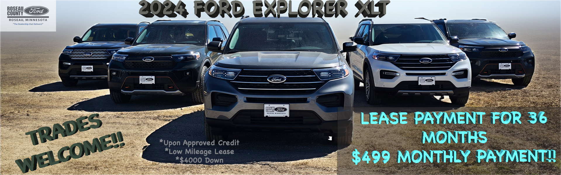 2024 Ford Explorer XLR Lease 36 mos for $499 per month
